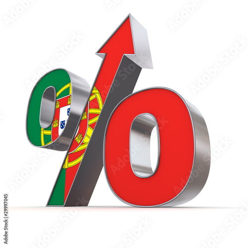 Illustration: Shiny Percentage Sign Up - Flag of Portugal Shiny Percentage Sign Up - Flag of Portugal