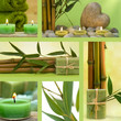 Collage of green wellness motives Collage of green wellness motives