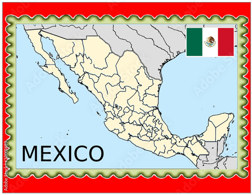 mexico map flag. Mexico national emblem map