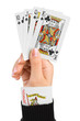 Hand and joker in sleeve