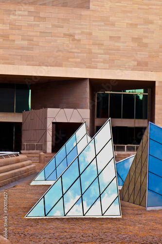 Photo: modern building with pyramides and reflection modern building with pyramides and reflection