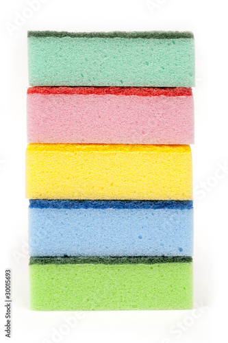Photo: sponges group isolated on the white background sponges group isolated on the white background