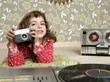 camera retro photo little girl in vintage room camera retro photo little girl in vintage room