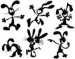 Funny rabbit silhouettes.