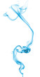 Volute de fumée bleue sur fond blanc 2