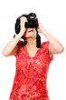 Young woman taking pictures