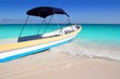 boat tropical beach Caribbean turquoise sea