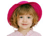 little girl with red straw hat