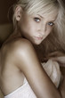 bright picture of lovely woman in towel