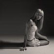 young beautiful model posing, studio shot
