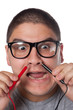 Man Wearing Nerd Glasses Man Wearing Nerd Glasses