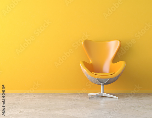 Photo: yellow interior copy space yellow interior copy space