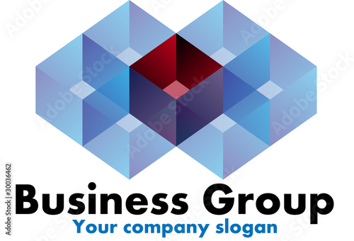 Vector: Blue and red geometry design logo Blue and red geometry design logo