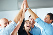Teamwork and team spirit - Businesspeople celebrating success
