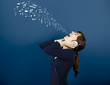 Musical notes getting out of the mouth Musical notes getting out of the mouth