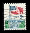 USA stars and stripes flag White House building mail stamp