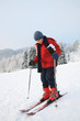 Boy and skis