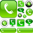 Telephone green signs. Telephone green signs.