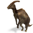 Dinosaur Parasaurolophus. 3D rendering with clipping path and Dinosaur Parasaurolophus. 3D rendering with clipping path and