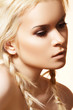 Lovely blond woman with braids, natural make-up. Hippie style Lovely blond woman with braids, natural make-up. Hippie style