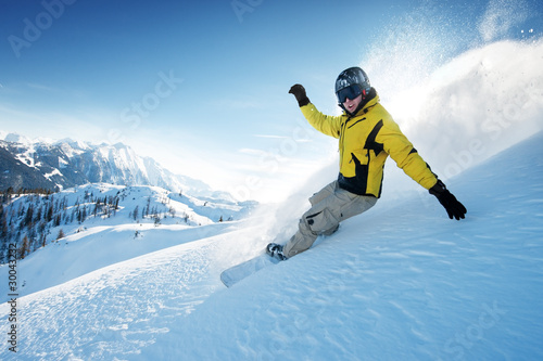 Photo: Freeride snowboarding photo in deep powder Freeride snowboarding photo in deep powder