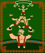Four circus acrobats