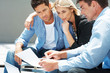 Successful couple going over figures with their accountant