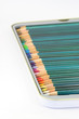 Colouring pencils in tin tray box