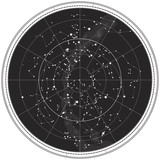 Celestial Map of The Night Sky (Astronomical Chart) - Fine Art prints