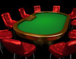 Poker table with chairs isometric view isolated on black