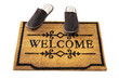 Welcome mat and slippers