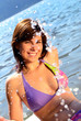 Woman relaxing at beach