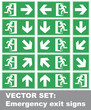 Vector set: Emergency exit signs