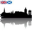 Vector Edinburgh silhouette skyline with Flags Vector Edinburgh silhouette skyline with Flags