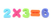 Numbers from toy colourful digits