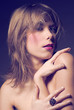 Blonde hairs woman beauty portrait