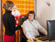 Wife and daughter disturbs  man