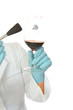 Photo: Forensic scientist dusting glass fingerprints Forensic scientist dusting glass fingerprints