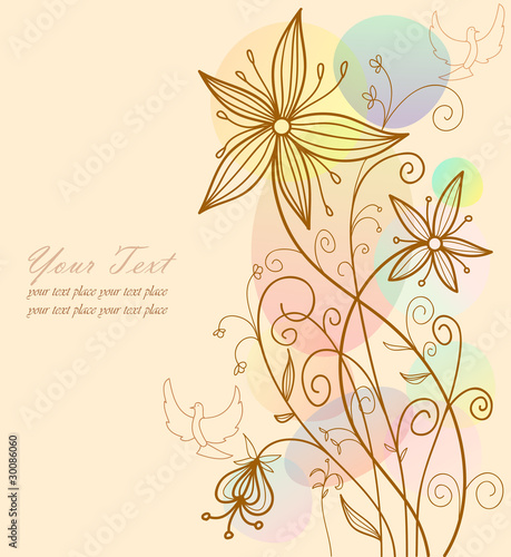 Vector: Abstract creeting card flower background Abstract creeting card flower background