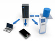 Server - Database Concept with Laptops.