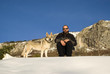 Man and his Czechoslovakian wolf dog