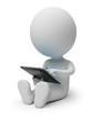 3d small people with tablet pc