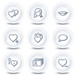 Dating web icons, circle glossy buttons