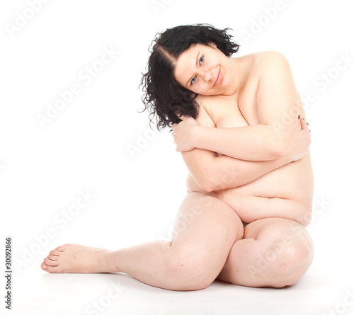 Photo: smiling fat overweight woman in underwear smiling fat overweight woman in underwear
