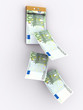 tear-off calendar consisting of euro banknotes