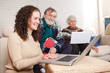 Family with laptop