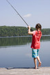 Photo: Young girl fishing Young girl fishing