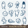 Set of hand drawn freaks