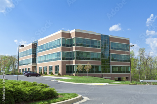 Photo: Modern Cube Office Building Parking Suburban MD Modern Cube Office Building Parking Suburban MD