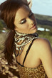 beautiful woman with cat eye fashion make-up